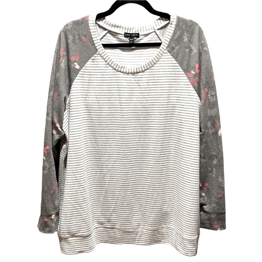 Lane Bryant Striped Floral Raglan Shirt *NWOT*